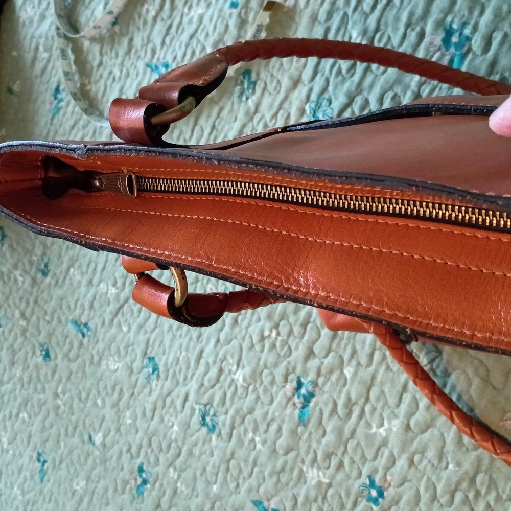 Patricia Nash Tan Shoulder/Tote Bag with Brass Medallion Accent - Picture 5 of 12